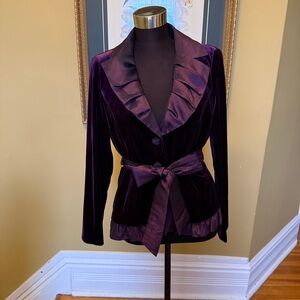 Elegant Purple Velvet Women's Jacket